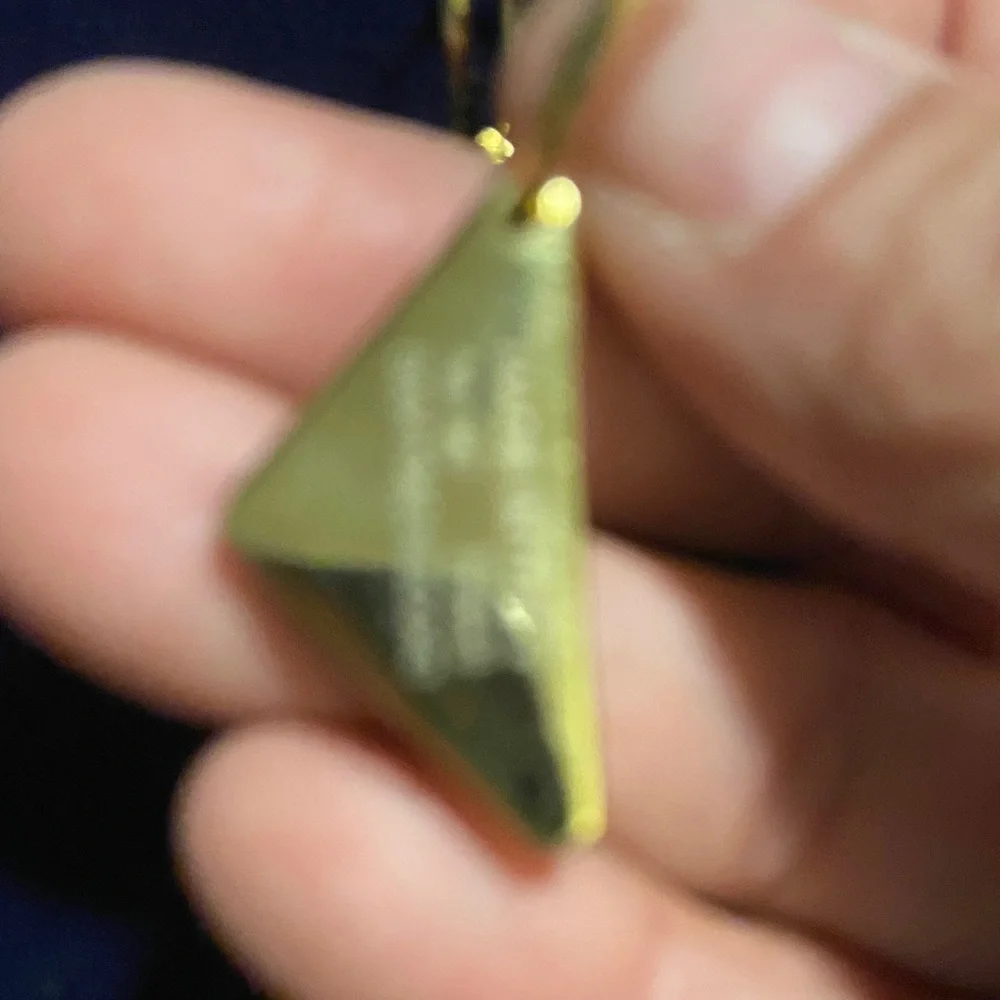 Prada Gold Logo Triangle Earrings - Picture 3 of 7